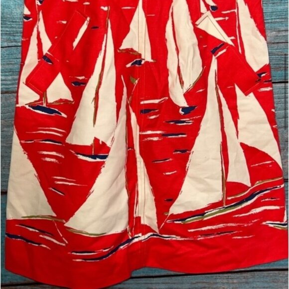 Anthropologie Maeve Dress Sailboat Spring Sheath 2 Sleeveless Boat Nautical - Picture 3 of 11